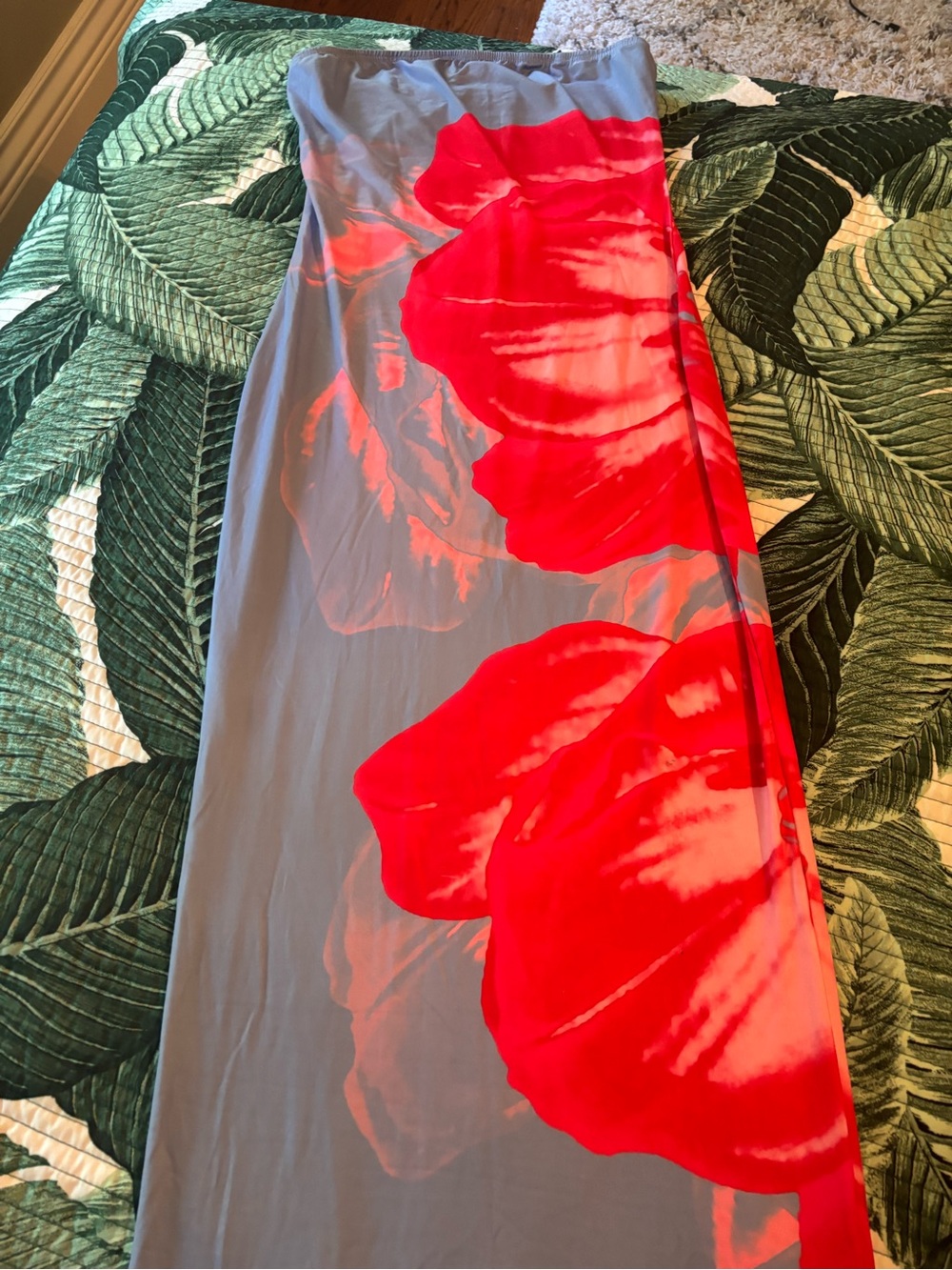Shein purple Maxi dress with Bold Red Floral Print